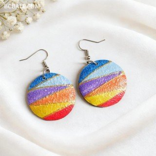 New Collection Painting Wood Earrings Handmade